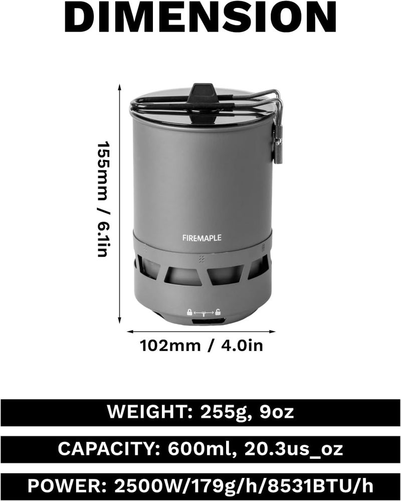 Fire-Maple Petrel Quickboil Pro Ultralight Cooking System – Compact and Fast-Boiling Backpacking Stove Pot Set, Ideal for Hiking, Solo Camping, Travelling, Hunting Trips, etc - Image 4